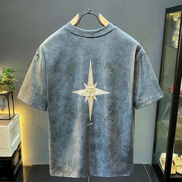 Stella Star Knit Wear Short Sleeved T-Shirt Gray, M - Streetwear T-Shirt - Slick Street