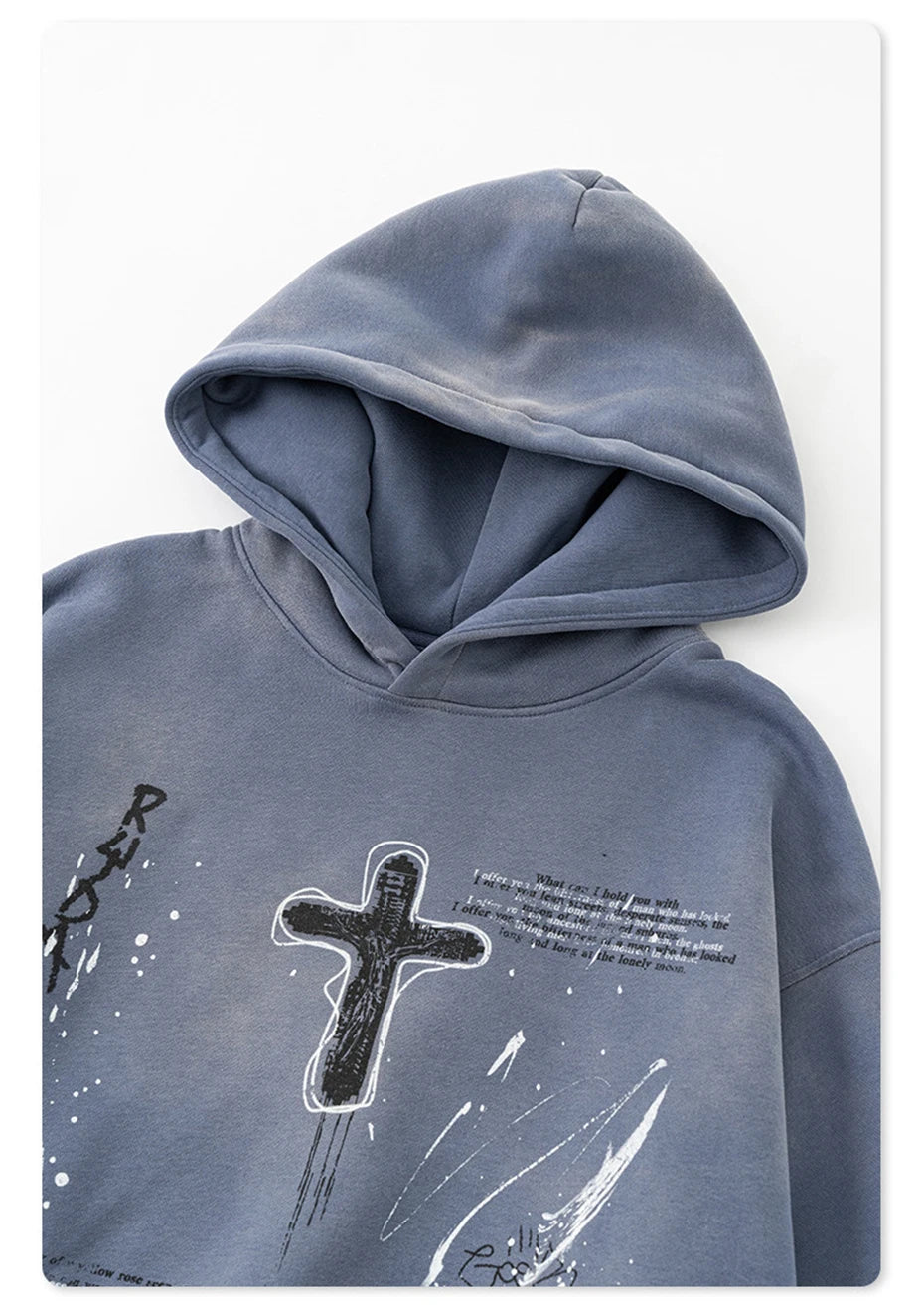 Crucifix Cross Graphic Pullover Hoodie , - Streetwear Hoodie - Slick Street