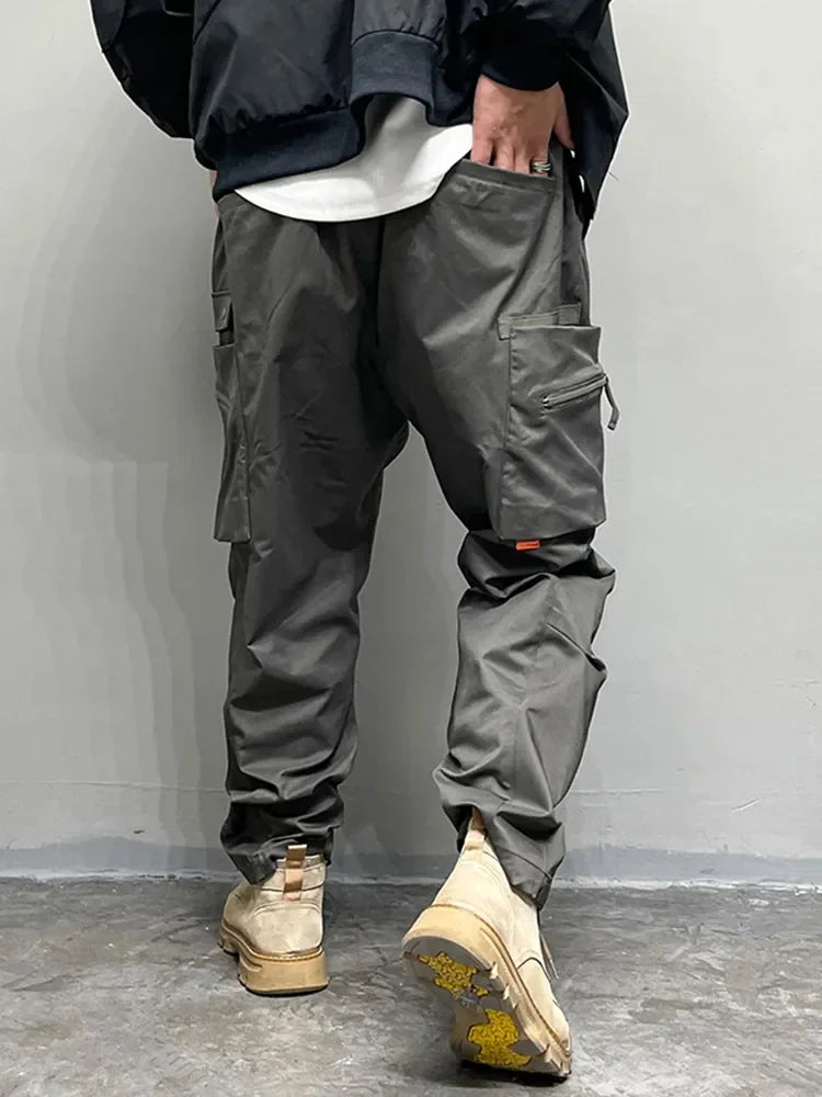 Multi-Pocket Elastic Waist Cargo Pants ,  - Streetwear Pants - Slick Street