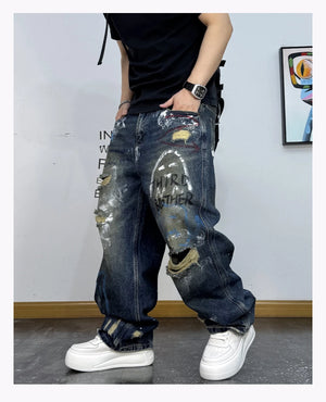 Third Brother Ripped Denim Jeans , - Streetwear Jeans - Slick Street