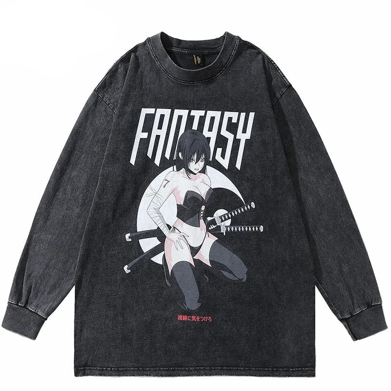 FANTASY Japanese Anime Girl Graphic T-Shirt ,  - Streetwear T-Shirt - Slick Street