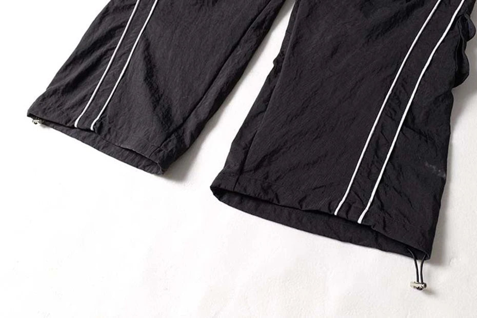 Baggy Stripe Cargo Joggers , - Streetwear - Slick Street