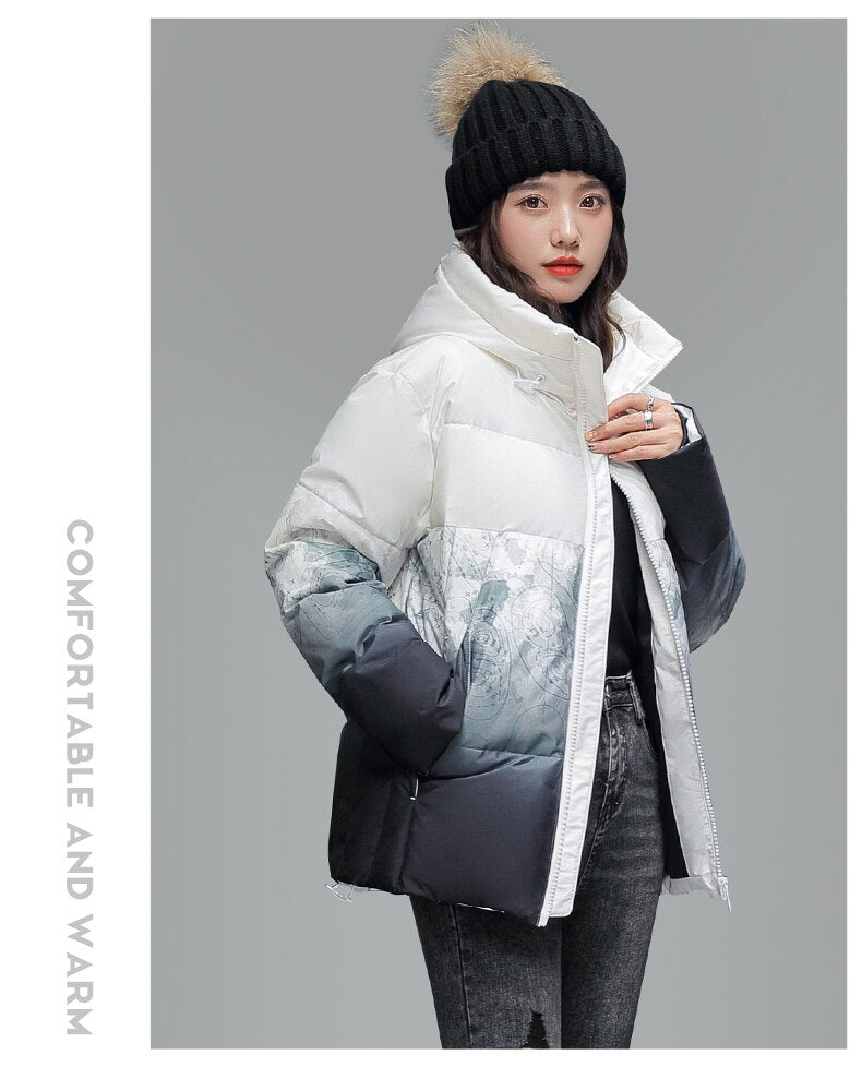 DQ Gradient Puffer Jacket ,  - Streetwear Jacket - Slick Street