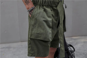 One Piece Tie Waist Belt Jumpsuit , - Streetwear Jumpsuit - Slick Street