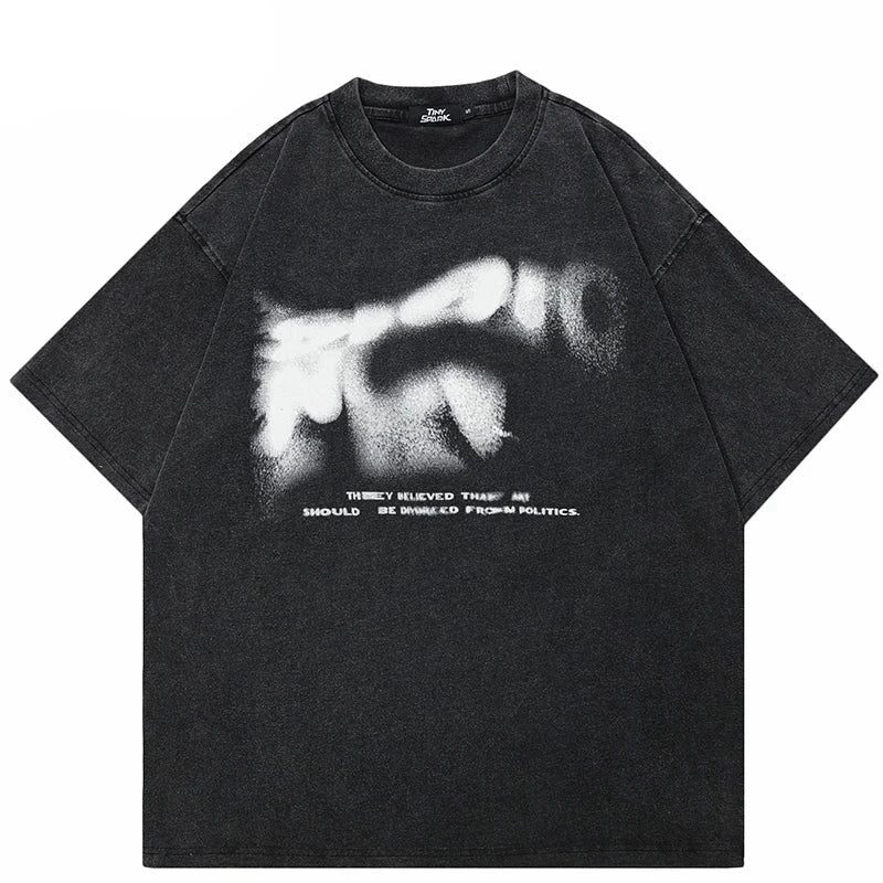 Dark Sable Fuzzy Letters Graphic T-Shirt ,  - Streetwear T-Shirt - Slick Street