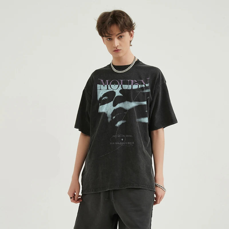 Mourn Double Face Shadow T-Shirt ,  - Streetwear T-Shirt - Slick Street