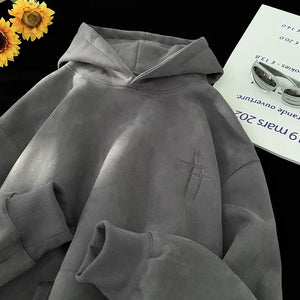 Malk Up Trend Suede Hoodie Gray, XS - Streetwear Hoodie - Slick Street