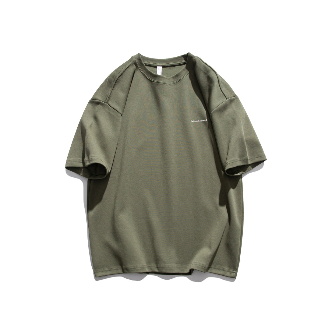 We lead, others copy© Casual Solid T-Shirt Green, XXS - Streetwear T-Shirt - Slick Street