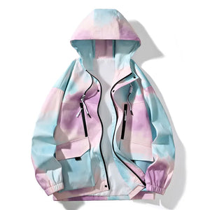Tie Die VS23 Windbreaker Zipper Jacket Pink, XS - Streetwear Jacket - Slick Street