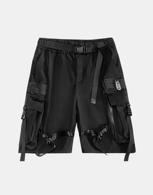 Techwear Streetwear Ribbons Baggy Shorts ,  - Streetwear Shorts - Slick Street