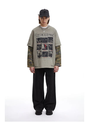 Fleetwood Mac Camo Long Sleeve T-Shirt , - Streetwear T-Shirts - Slick Street