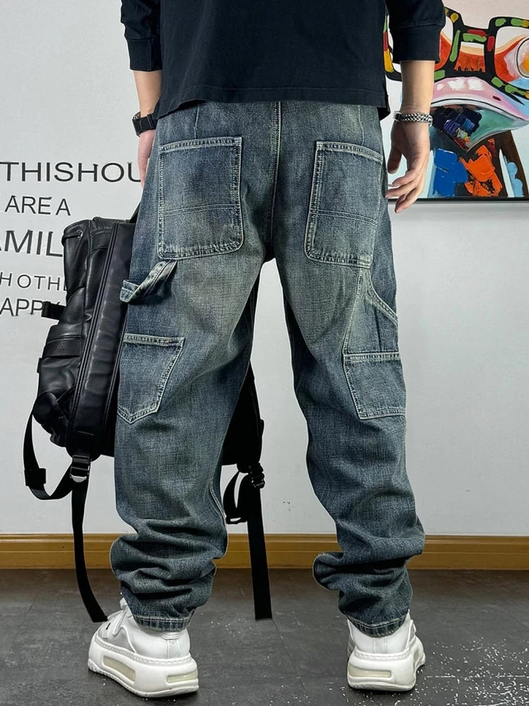 Ripped Denim Carpenter Jeans , - Streetwear Jeans - Slick Street