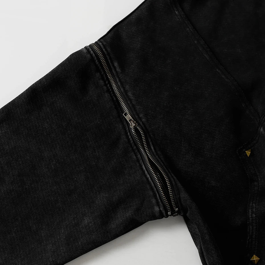 T2 Rivet Zipper Hoodie , - Streetwear Hoodie - Slick Street