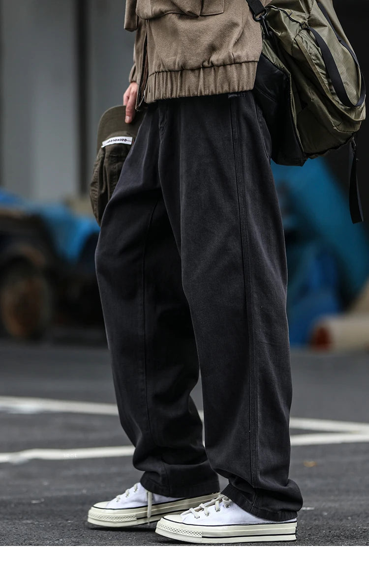 Casual Straight-Leg Trousers , - Streetwear Pants - Slick Street