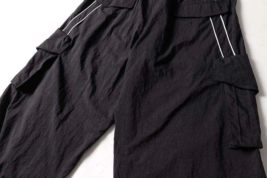 Baggy Stripe Cargo Joggers , - Streetwear - Slick Street