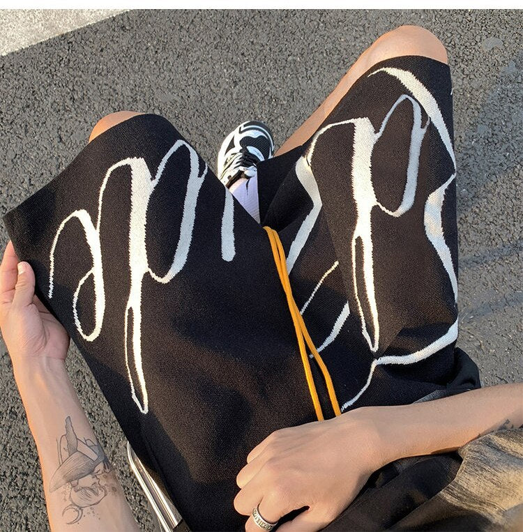 Letter Foam Y2K Knee Length Shorts ,  - Streetwear Shorts - Slick Street