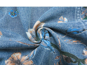Vintage Floral Abstract Art Denim Jacket , - Streetwear Jacket - Slick Street