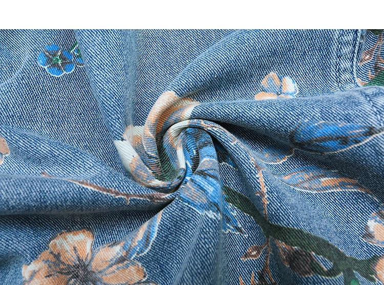 Vintage Floral Abstract Art Denim Jacket , - Streetwear Jacket - Slick Street
