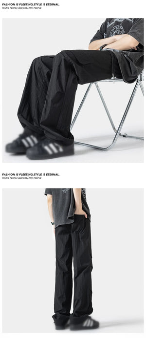 Plain Color Outdoor Straight Pants , - Streetwear Pants - Slick Street