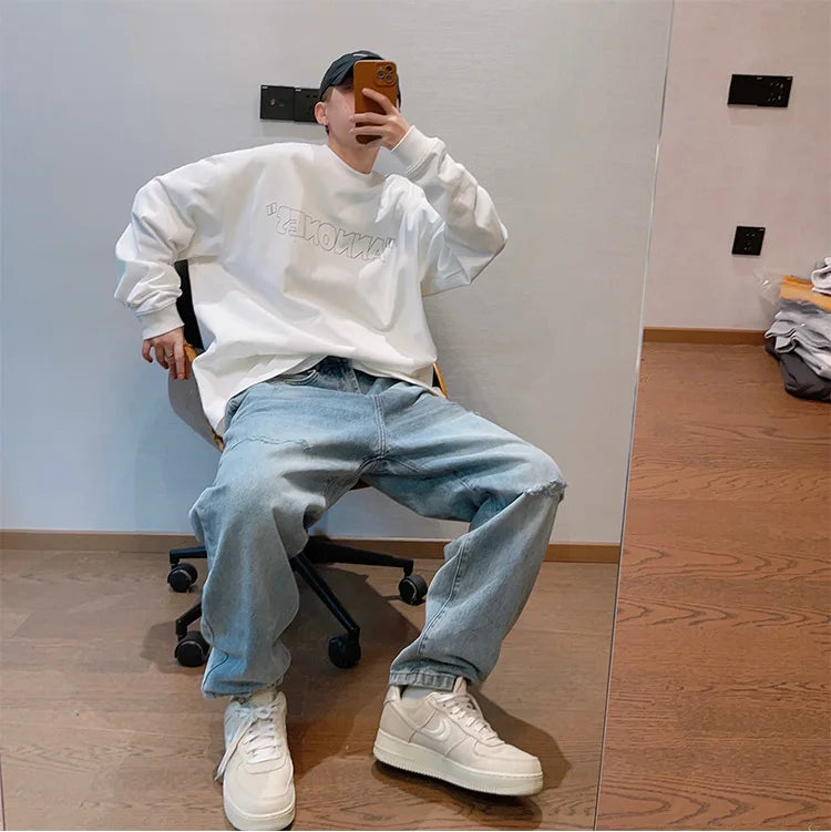 Denim Ripped Coin Pocket Jeans , - Streetwear Jeans - Slick Street