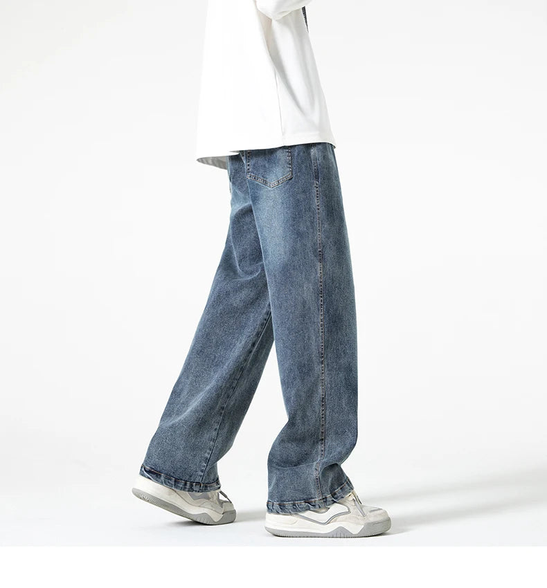 Straight Legs Side Coil Button Pants , - Streetwear Jeans - Slick Street