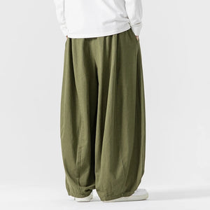 Lantern Loose Style Pants XS, Green - Streetwear Pants - Slick Street
