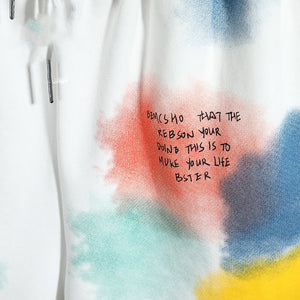 BEMCSHO Gym Workout Grunge Splatter Shorts ,  - Streetwear Shorts - Slick Street