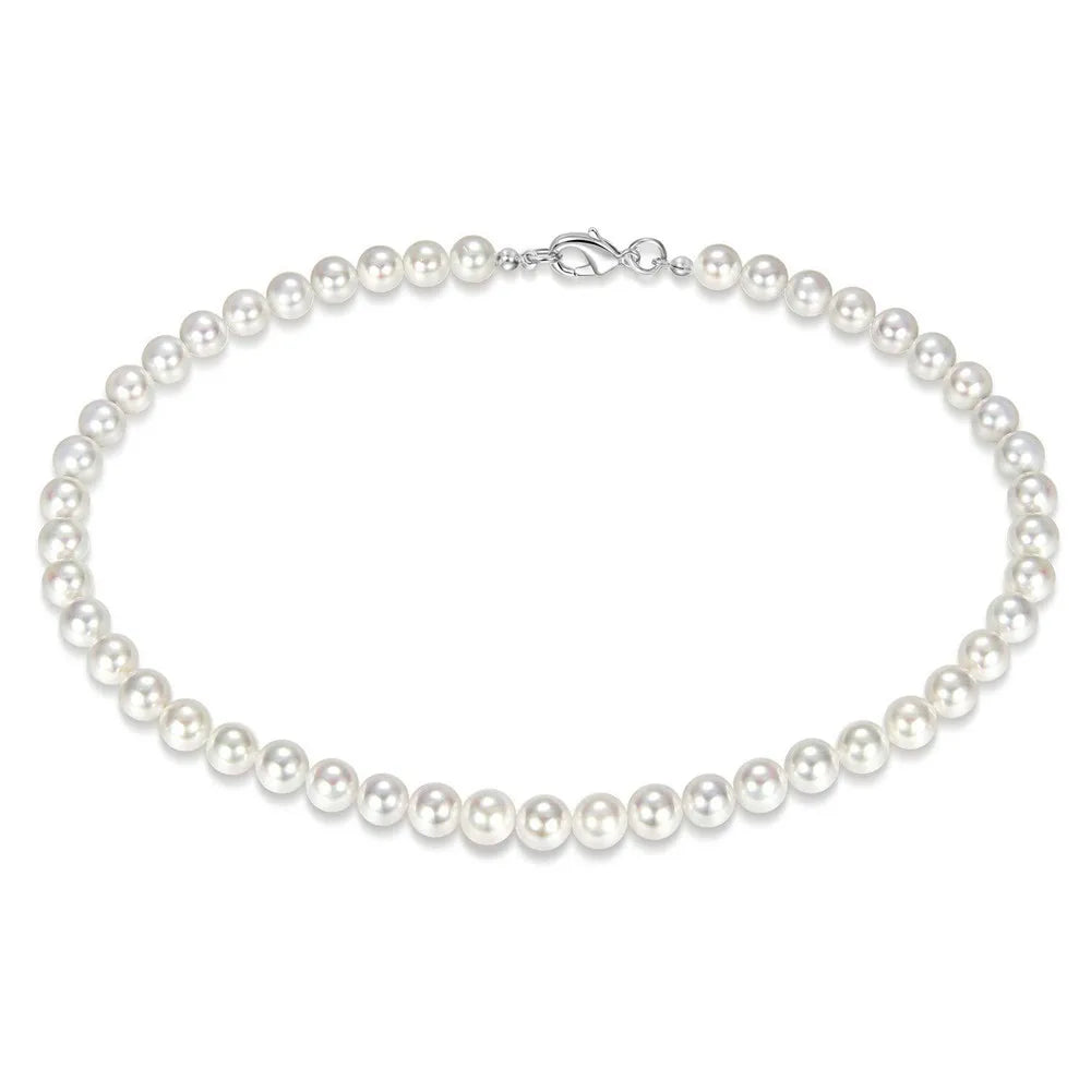 White Pearl Necklace ,  - Streetwear Necklace - Slick Street