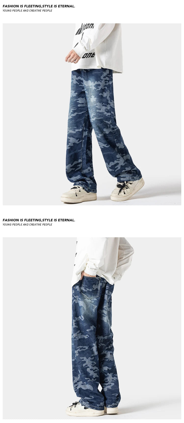 Camouflage Wide Leg Pants , - Streetwear Pants - Slick Street