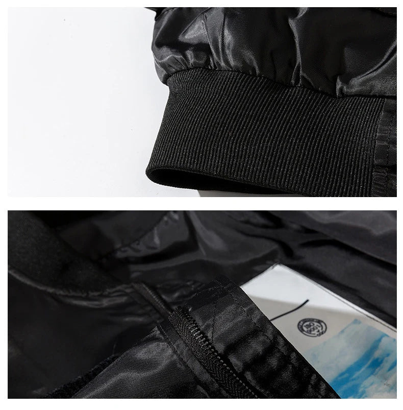 Retro Letter Embroidered Elastic Waist Jacket ,  - Streetwear Jacket - Slick Street