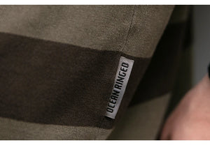 Saturday Striped Cotton T-Shirt , - Streetwear T-Shirts - Slick Street