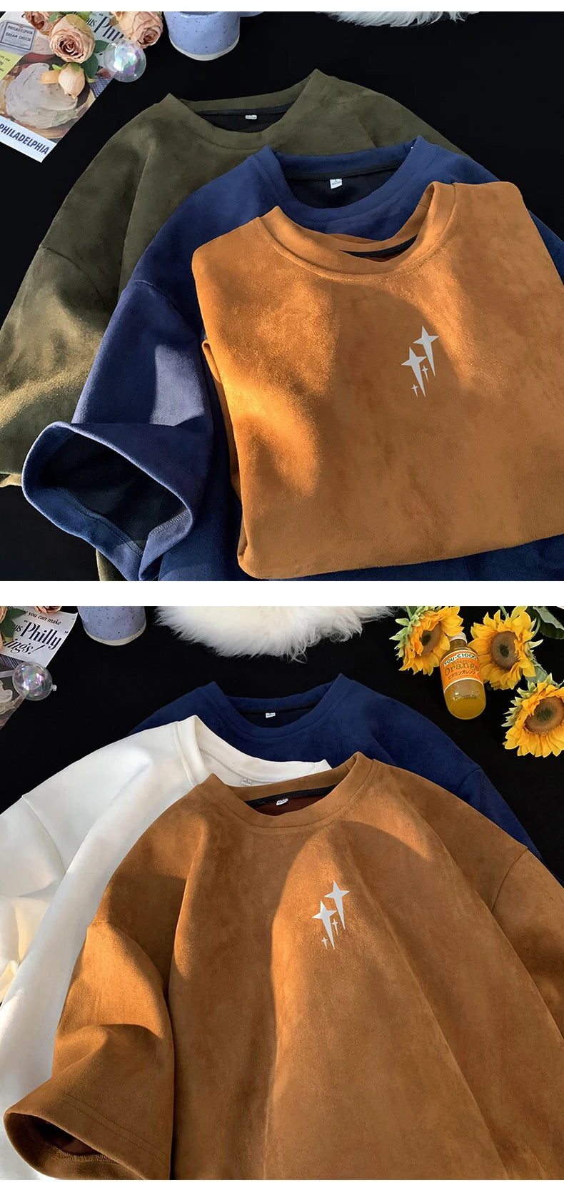 Knobby Star Graphic Crew Neck T-Shirt , - Streetwear T-Shirts - Slick Street