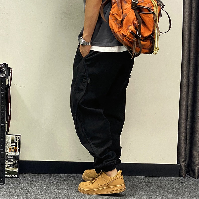 Harem Style Baggy Pants M, Black - Streetwear Pants - Slick Street