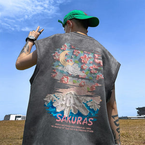 SAKURAS Colorful Scenery Painting T-Shirt Dark Grey, XS - Streetwear T-Shirts - Slick Street