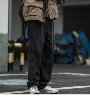 Casual Straight-Leg Trousers , - Streetwear Pants - Slick Street
