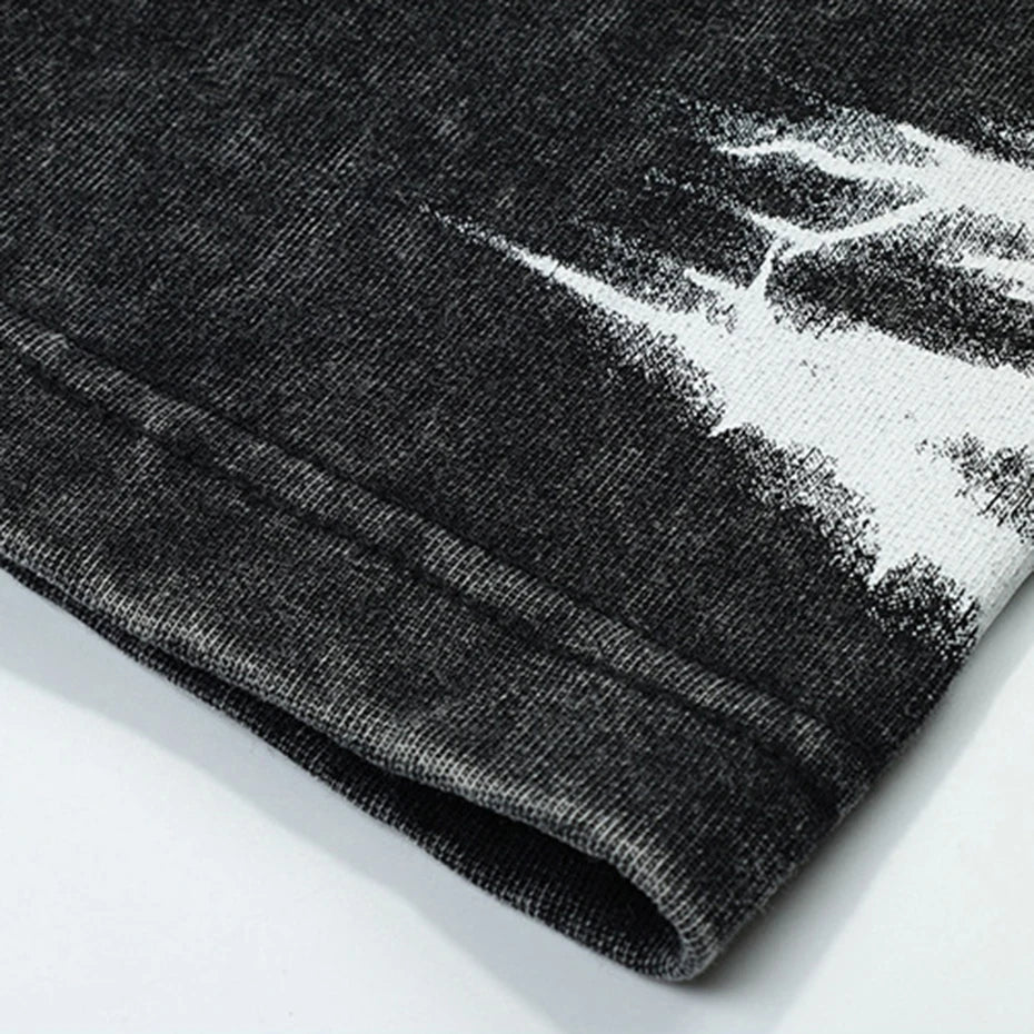 Coal Black Snowflake Sleeve T-Shirt , - Streetwear T-Shirt - Slick Street