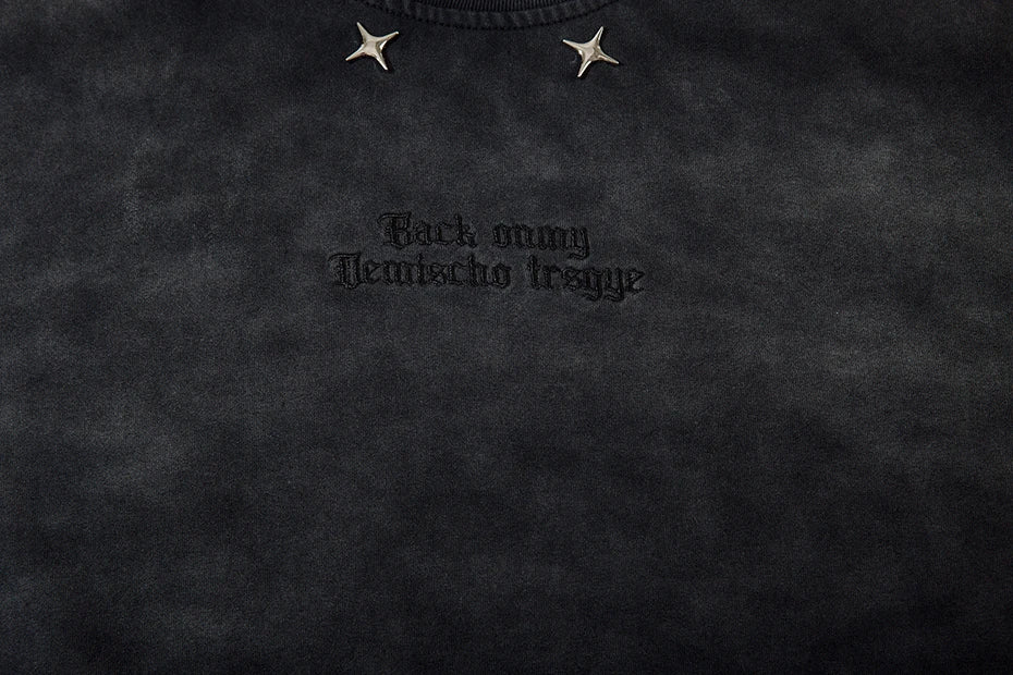 Tie-Die Metal Star Ripped T-Shirt , - Streetwear T-Shirt - Slick Street