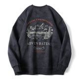 Gray Color Mountain Valley Design Sweater Gray, XS - Streetwear Sweater - Slick Street