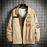 Double Welt Pocket Zipper Style Jacket Khaki, XS - Streetwear Jacket - Slick Street