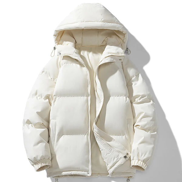 Solid Color Bubble Jacket White, XXS - Streetwear Jacket - Slick Street