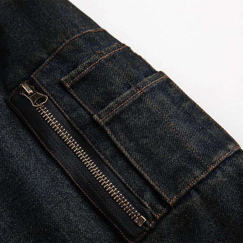 Coal Black Washed Fur Hooded Jacket , - Streetwear Jacket - Slick Street