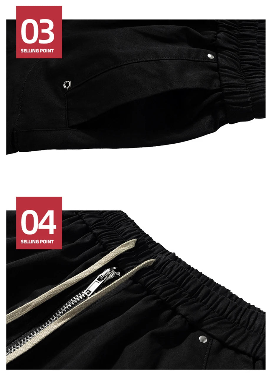 Z1 Long Drawstring Cargo Shorts , - Streetwear Shorts - Slick Street