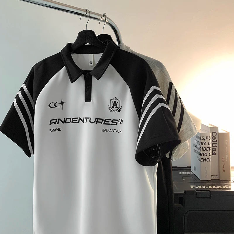 RADIANT-UR Contrast Color Polo T-Shirt , - Streetwear T-Shirts - Slick Street