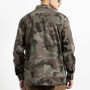 Classic Safari Camo Style Patch Pocket Jacket ,  - Streetwear Jacket - Slick Street