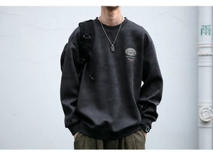 Gray Color Mountain Valley Design Sweater , - Streetwear Sweater - Slick Street