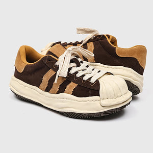 SP1 Striped Board Sneakers Coffee, 36 - Streetwear Shoes - Slick Street