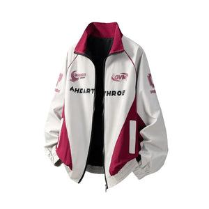 HEARTHOB Racer Bomber Jacket Red, XS - Streetwear Jacket - Slick Street