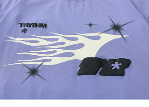 Splatter Fire Flame Texture T-Shirt , - Streetwear T-Shirts - Slick Street