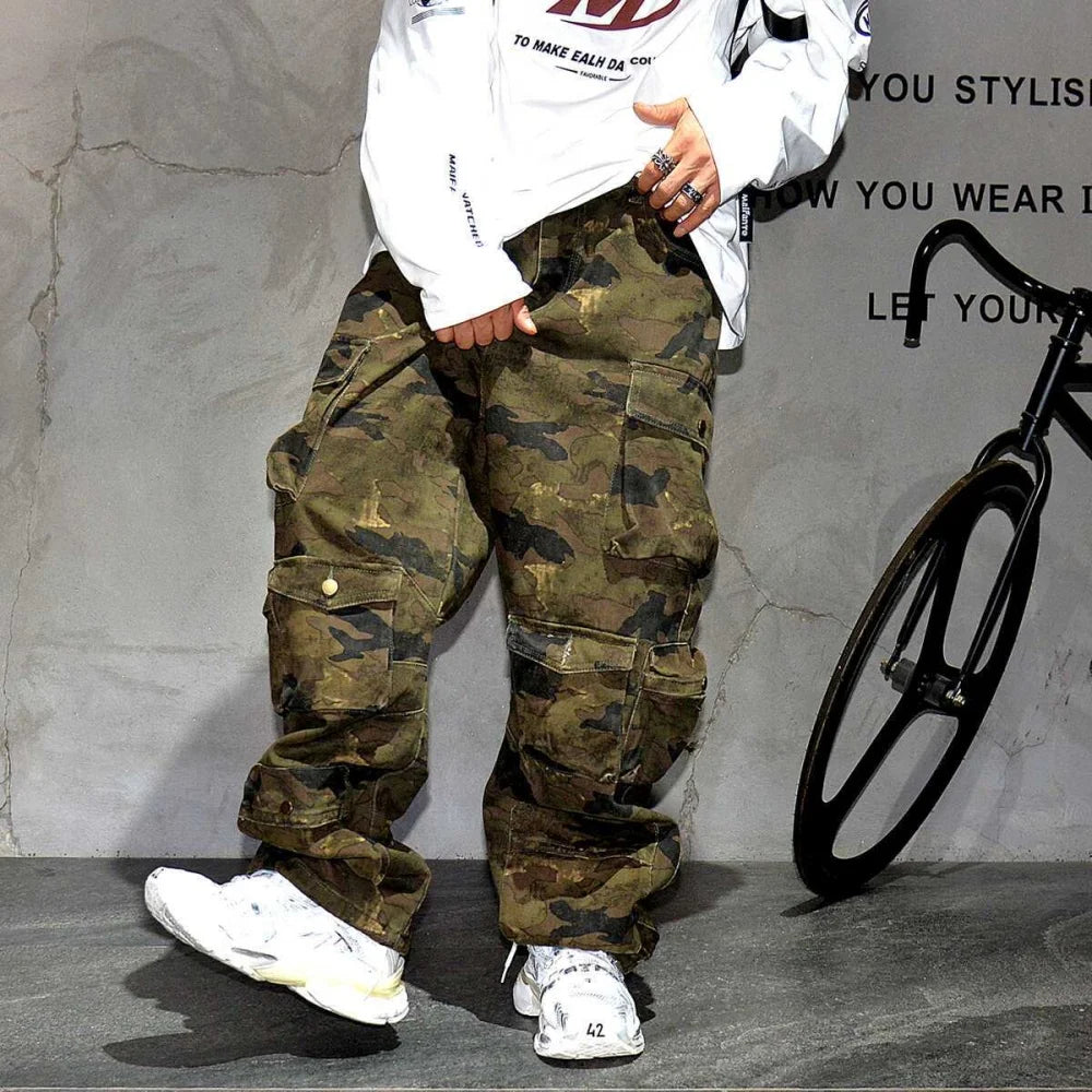 Jungle T24 Camo Cargo Pants , - Streetwear Pants - Slick Street