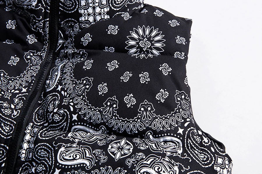 Paisley Padded Gilet , - Streetwear Vest - Slick Street